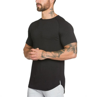 Gym Shirt Sport T Shirt Men Cotton Short Sleeve Running Shirt Men Workout Training Tees Fitness Tops Rashgard T-shirt