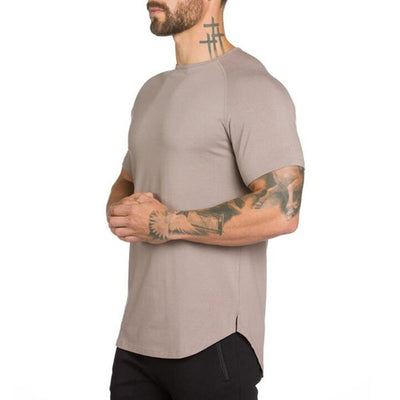 Gym Shirt Sport T Shirt Men Cotton Short Sleeve Running Shirt Men Workout Training Tees Fitness Tops Rashgard T-shirt