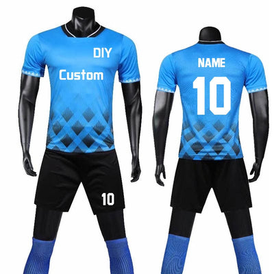 Men's Soccer Jerseys Set Survetement Football Team Training Uniforms Suits Pocket Soccer Jerseys Set Sport Kit Print