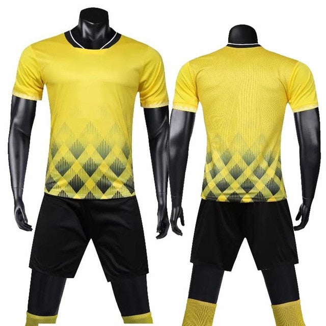 Men's Soccer Jerseys Set Survetement Football Team Training Uniforms Suits Pocket Soccer Jerseys Set Sport Kit Print