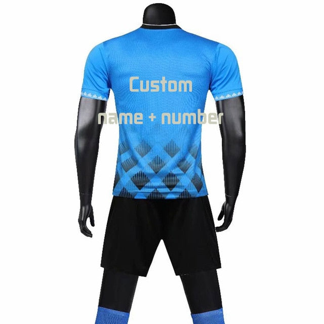 Men's Soccer Jerseys Set Survetement Football Team Training Uniforms Suits Pocket Soccer Jerseys Set Sport Kit Print