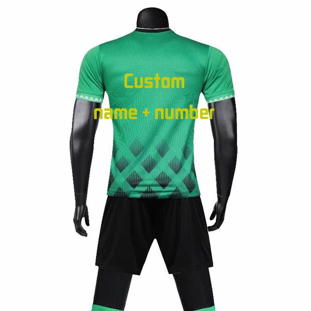 Men's Soccer Jerseys Set Survetement Football Team Training Uniforms Suits Pocket Soccer Jerseys Set Sport Kit Print