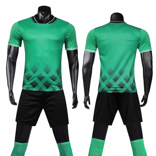 Men's Soccer Jerseys Set Survetement Football Team Training Uniforms Suits Pocket Soccer Jerseys Set Sport Kit Print